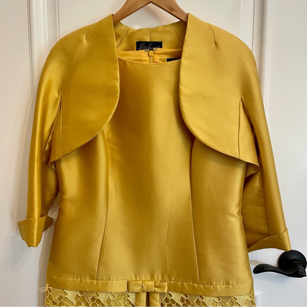 Luisa Spagnoli Yellow Dress and Small Coat (Size 44)